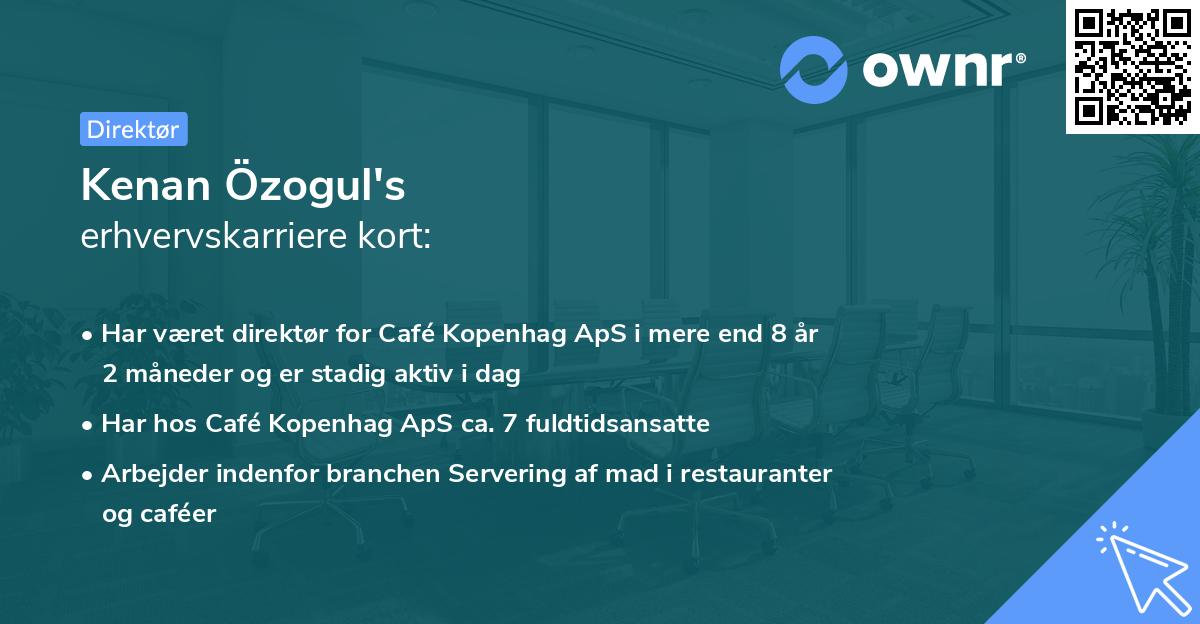 Kenan Özogul's erhvervskarriere kort