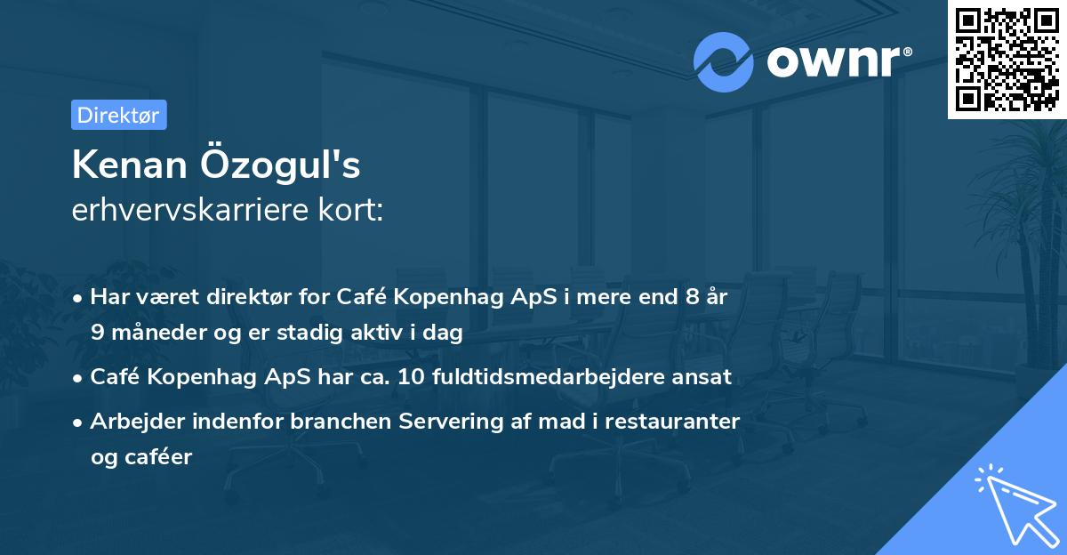 Kenan Özogul's erhvervskarriere kort