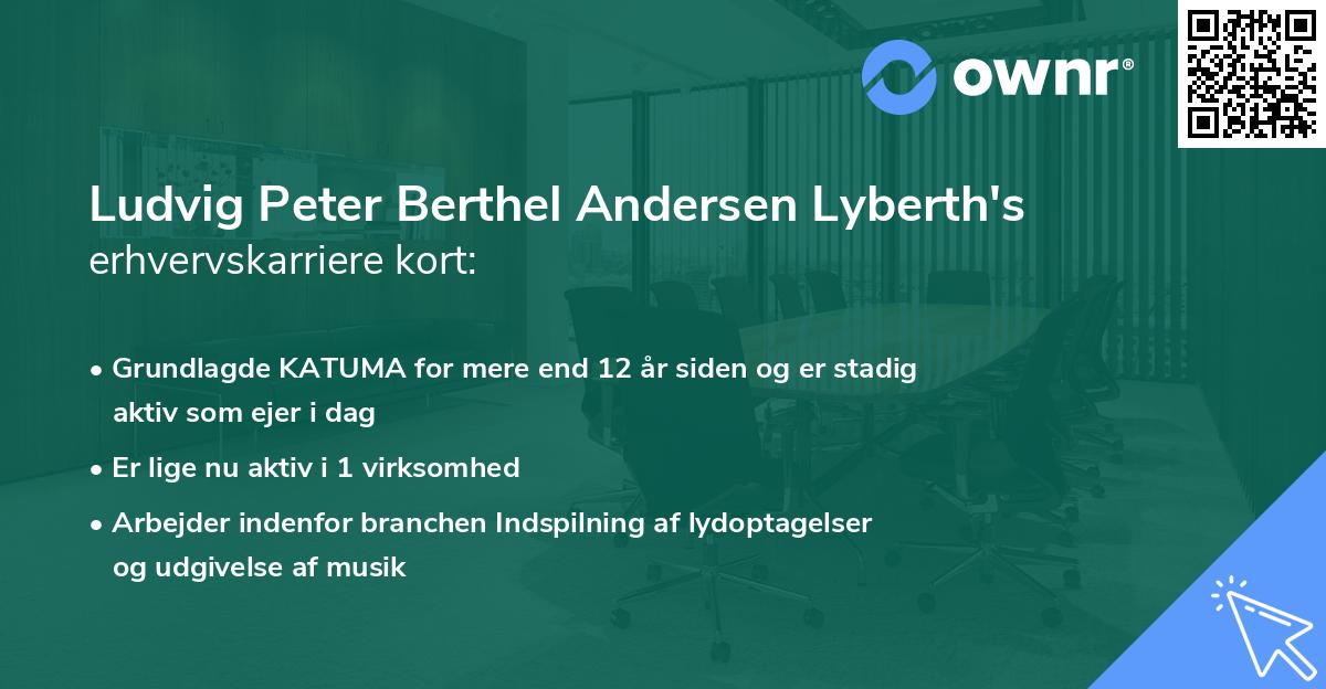 Ludvig Peter Berthel Andersen Lyberth's erhvervskarriere kort