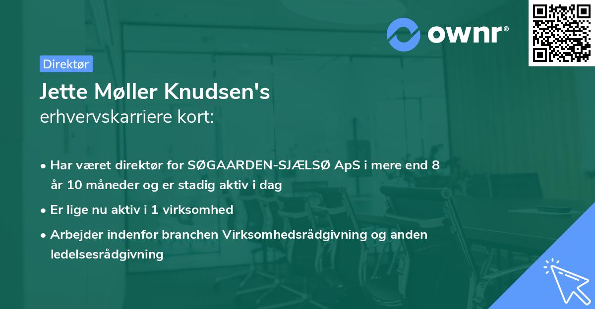 Jette Møller Knudsen's erhvervskarriere kort