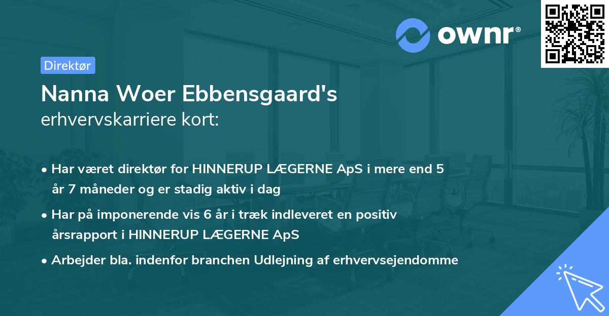 Nanna Woer Ebbensgaard's erhvervskarriere kort