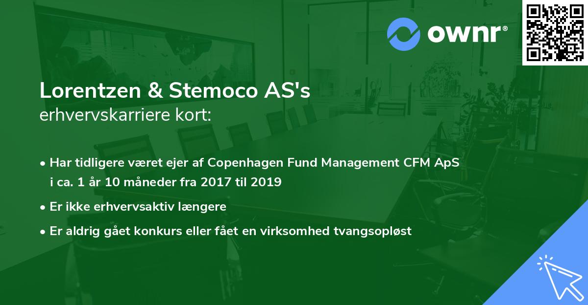 Lorentzen & Stemoco AS's erhvervskarriere kort