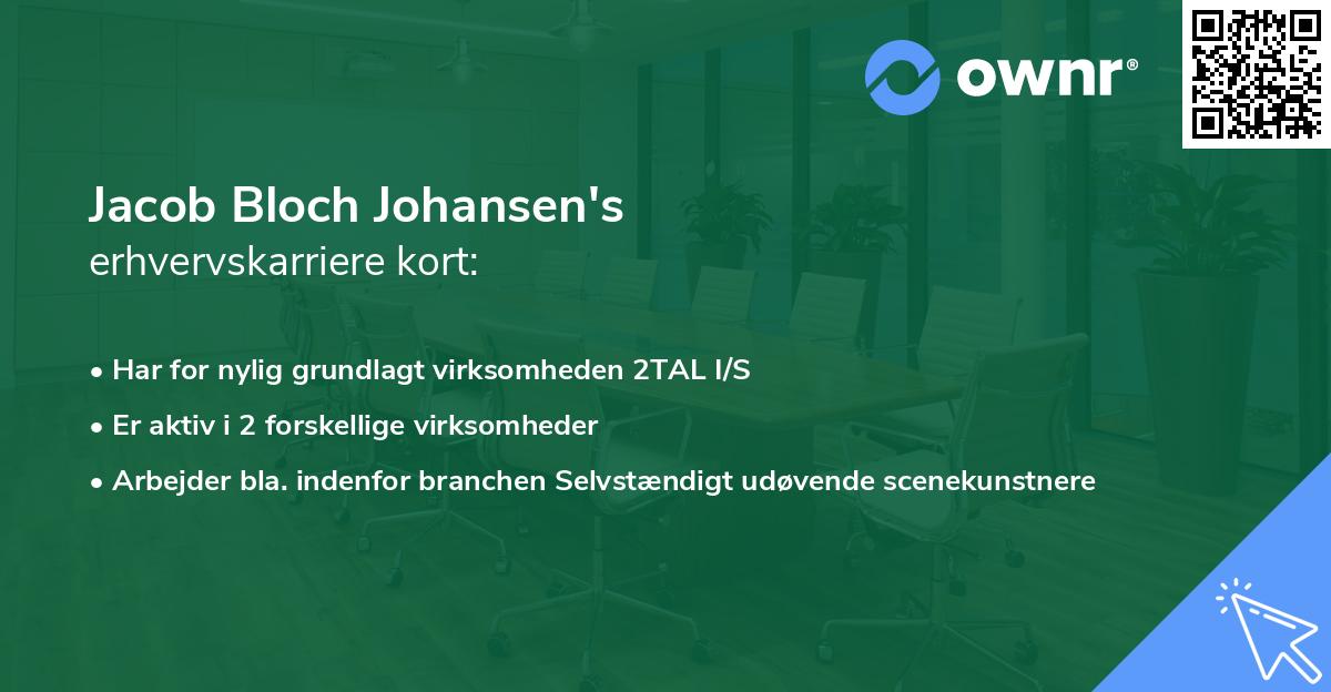 Jacob Bloch Johansen's erhvervskarriere kort