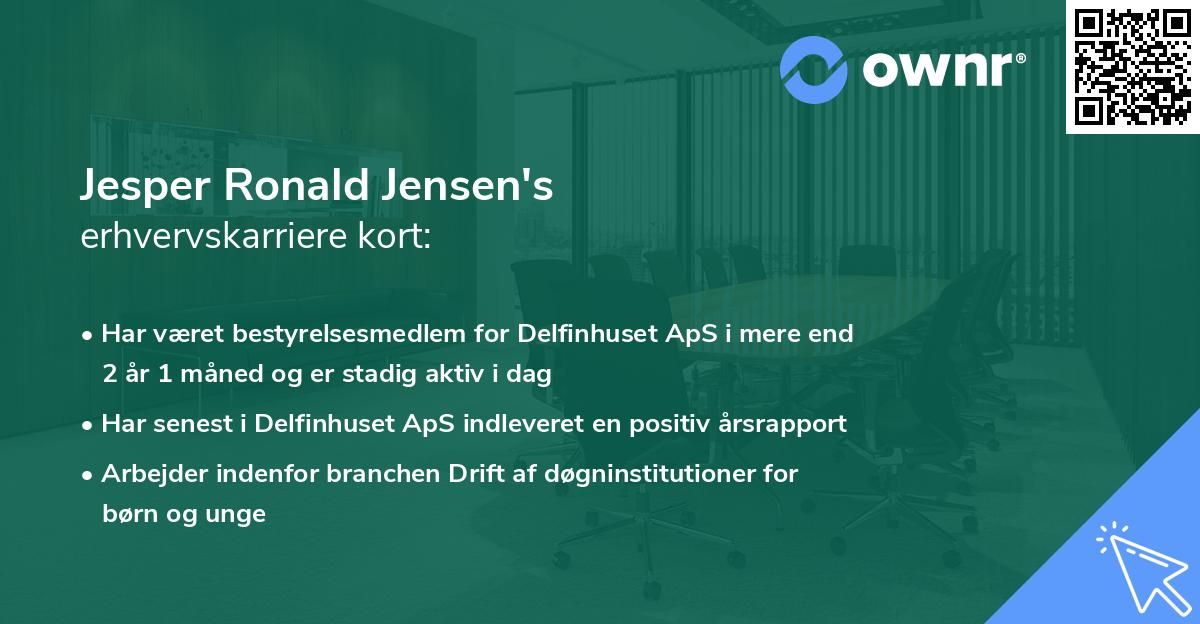 Jesper Ronald Jensen's erhvervskarriere kort
