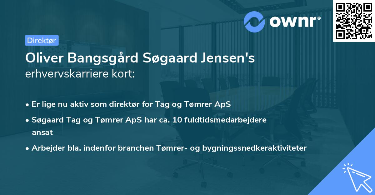 Oliver Bangsgård Søgaard Jensen's erhvervskarriere kort