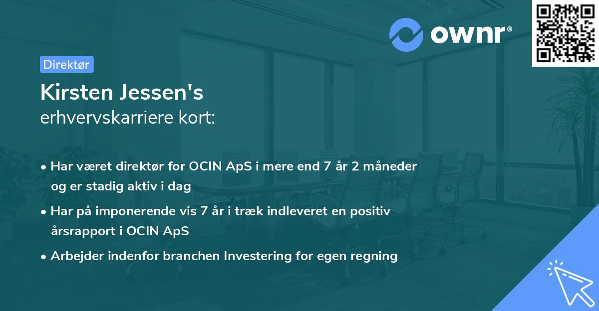Kirsten Jessen's erhvervskarriere kort