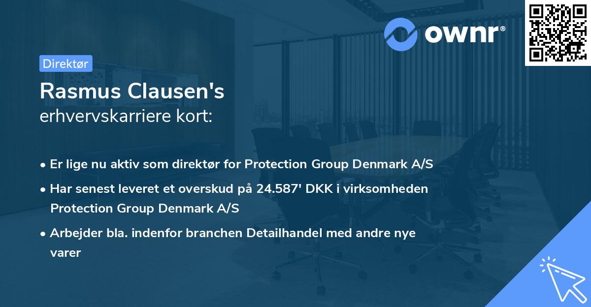 Rasmus Clausen's erhvervskarriere kort