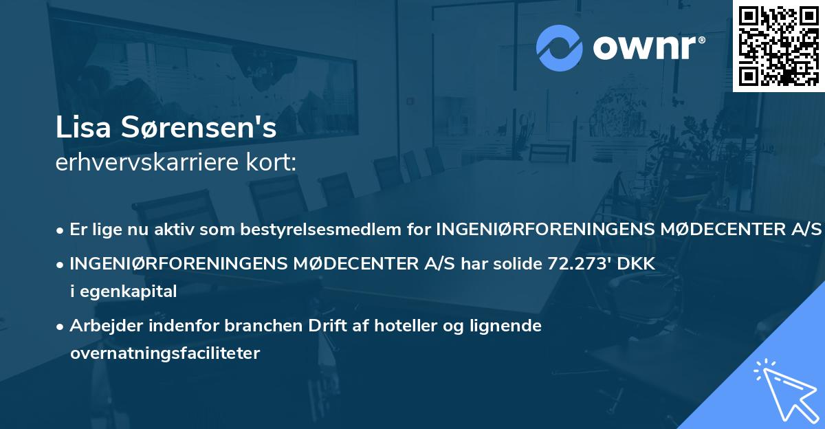 Lisa Sørensen's erhvervskarriere kort