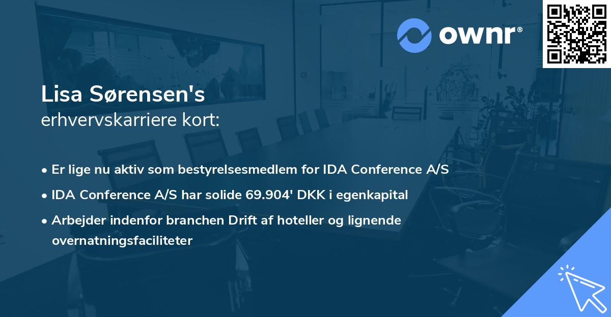 Lisa Sørensen's erhvervskarriere kort
