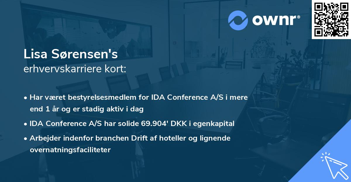 Lisa Sørensen's erhvervskarriere kort