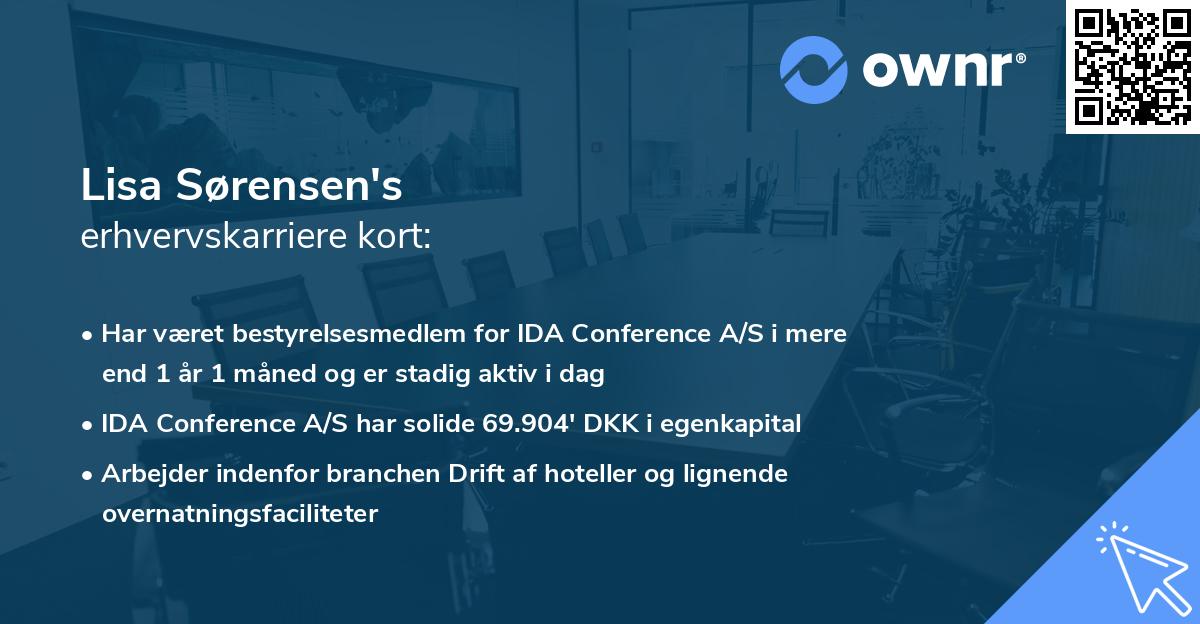 Lisa Sørensen's erhvervskarriere kort