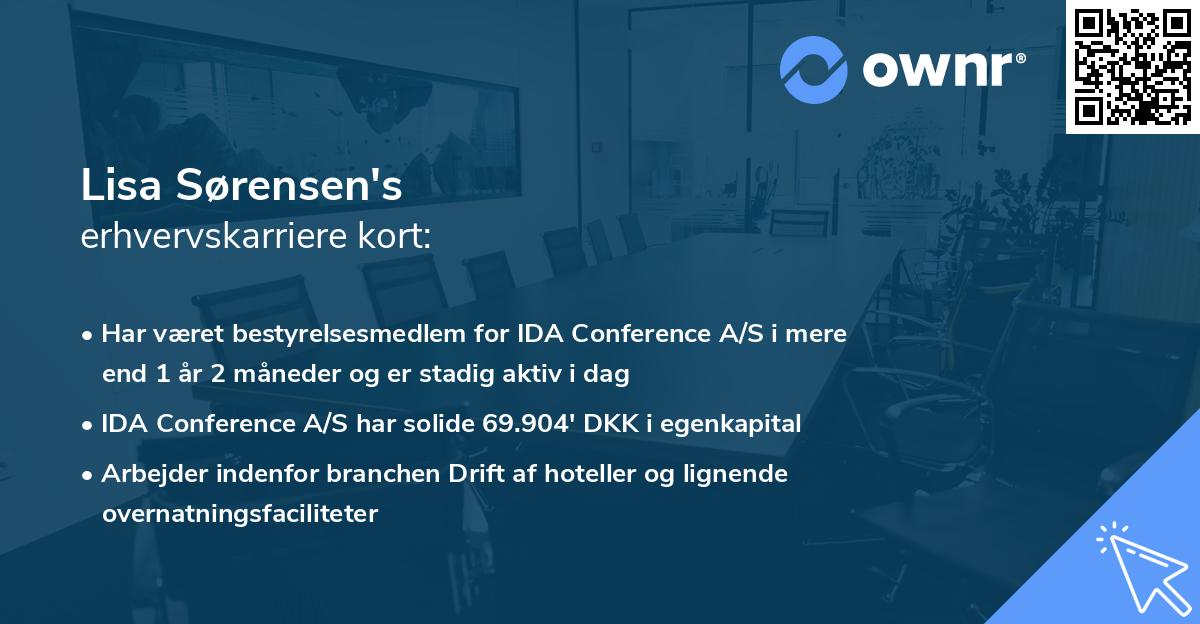 Lisa Sørensen's erhvervskarriere kort