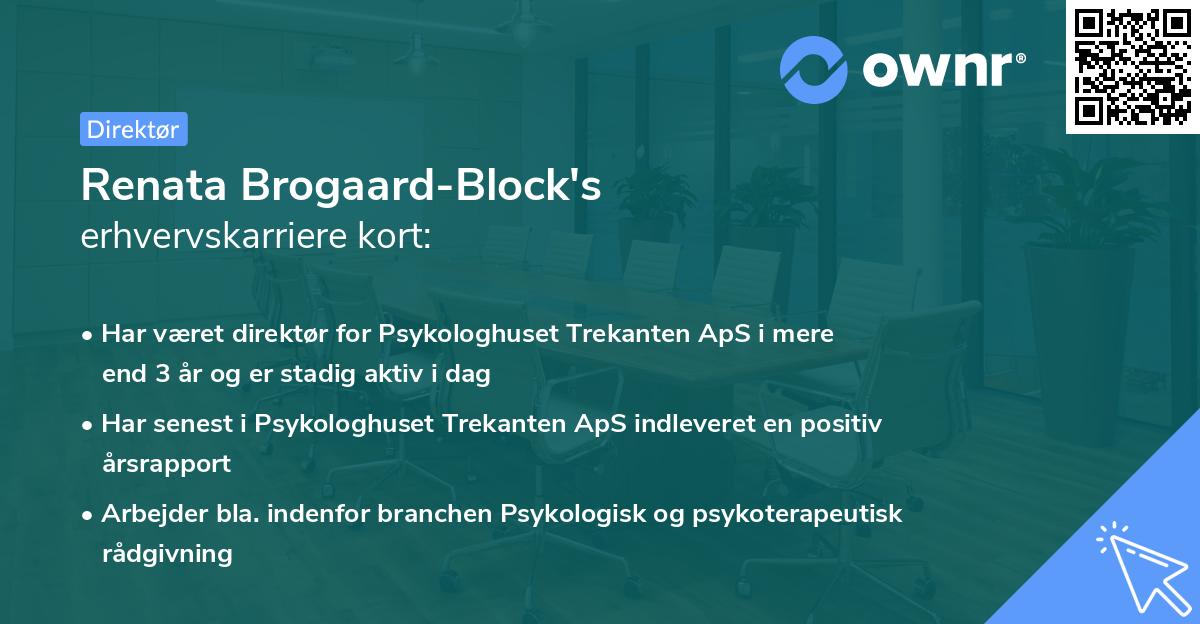 Renata Brogaard-Block's erhvervskarriere kort