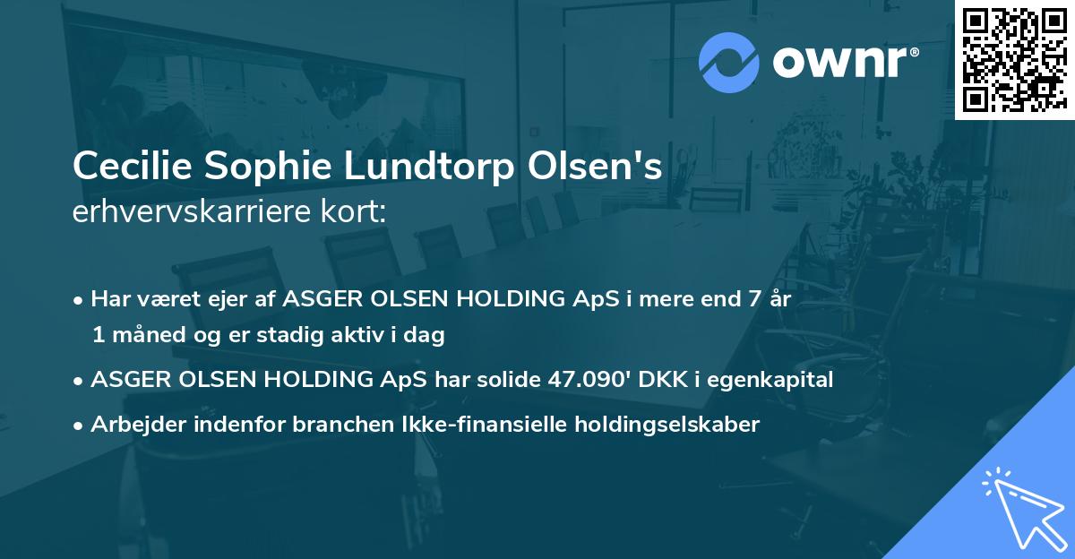 Cecilie Sophie Lundtorp Olsen's erhvervskarriere kort