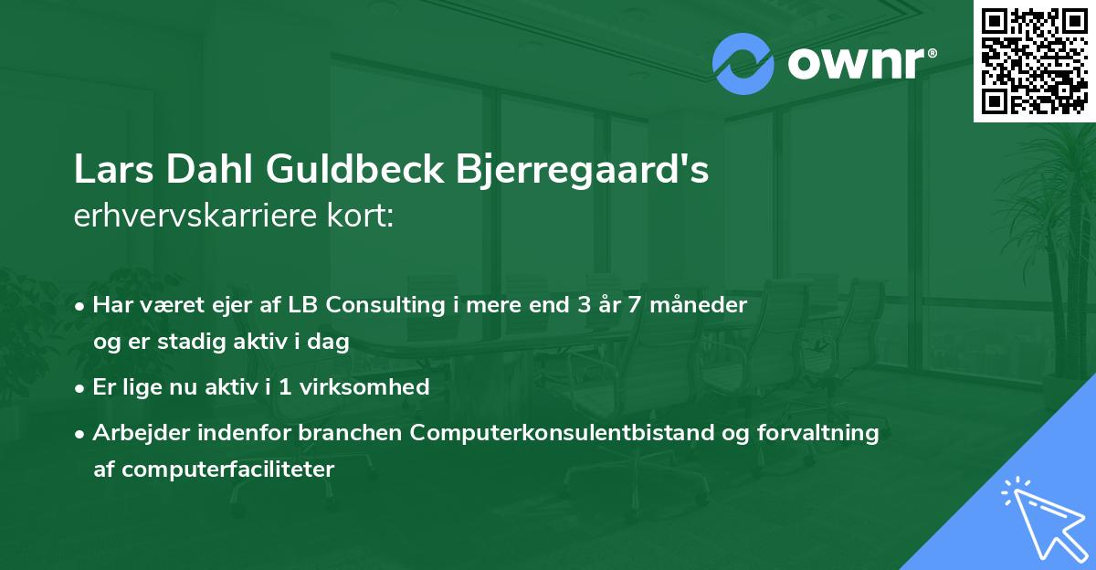 Lars Dahl Guldbeck Bjerregaard's erhvervskarriere kort