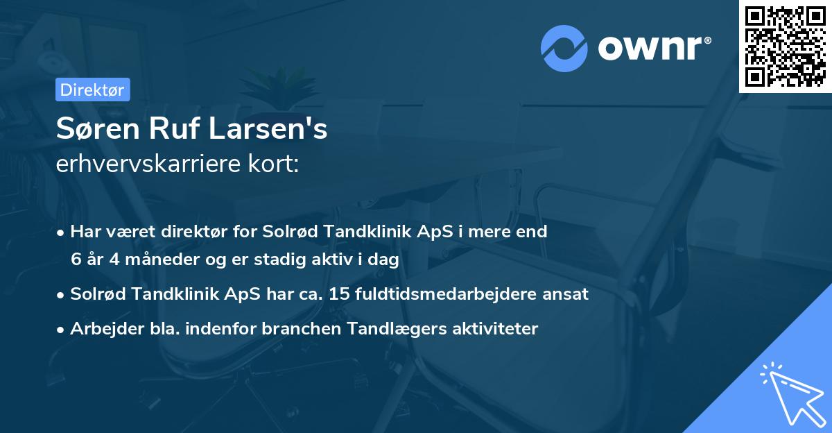 Søren Ruf Larsen's erhvervskarriere kort