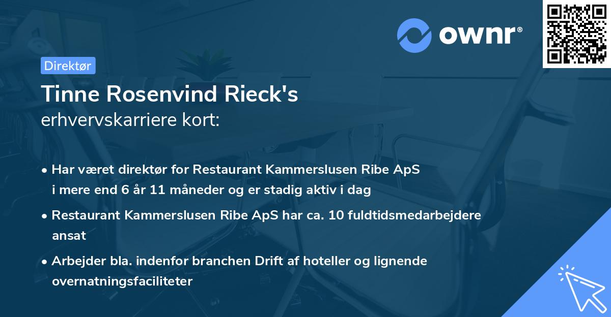 Tinne Rosenvind Rieck's erhvervskarriere kort