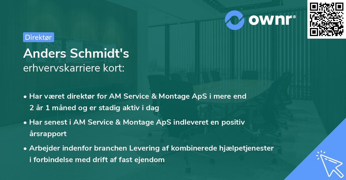 Anders Schmidt's erhvervskarriere kort