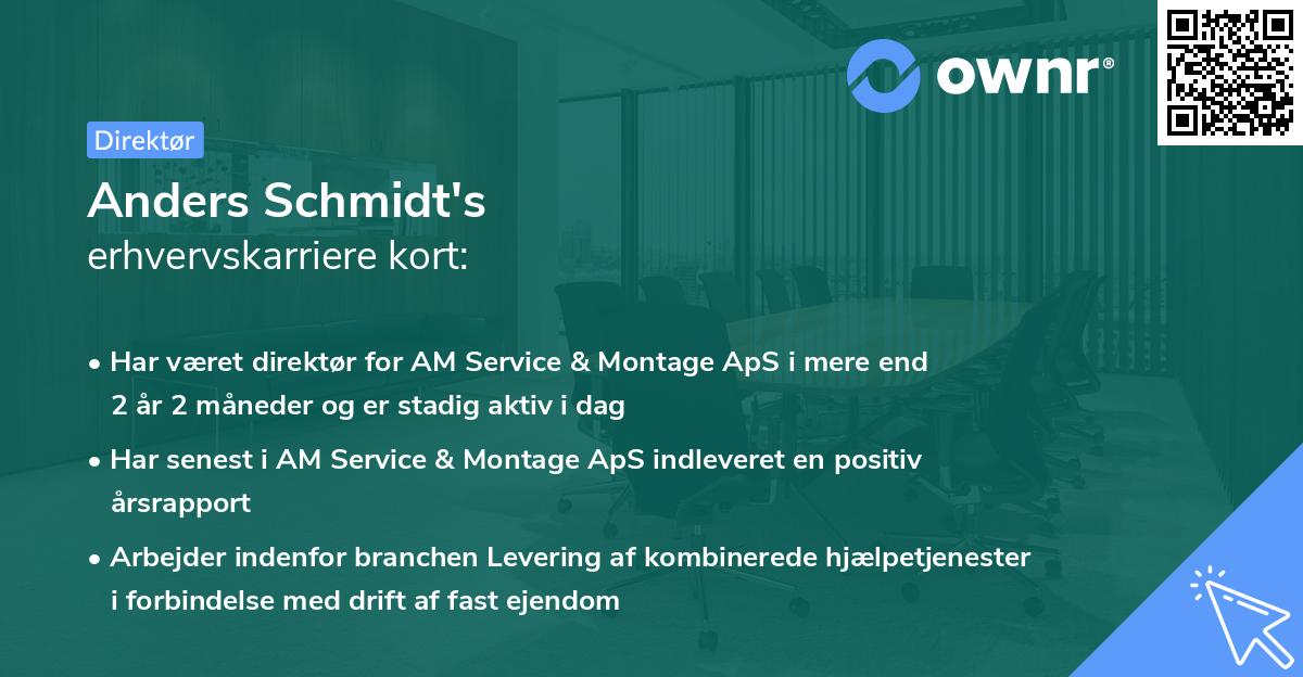 Anders Schmidt's erhvervskarriere kort