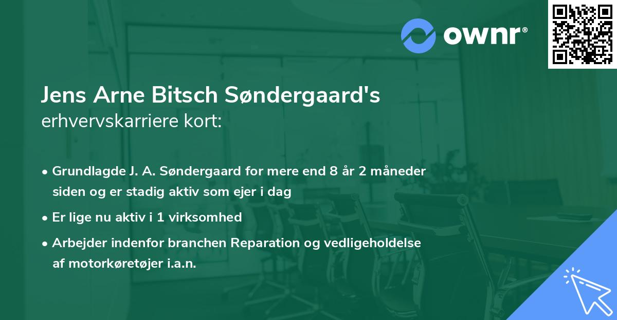 Jens Arne Bitsch Søndergaard's erhvervskarriere kort