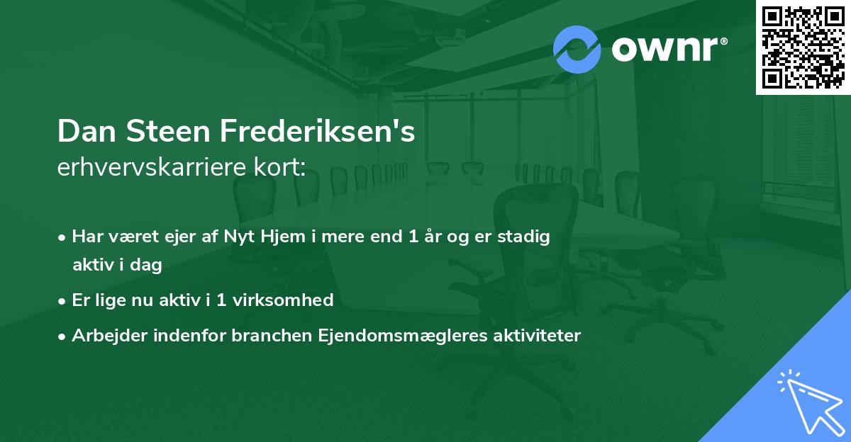Dan Steen Frederiksen's erhvervskarriere kort