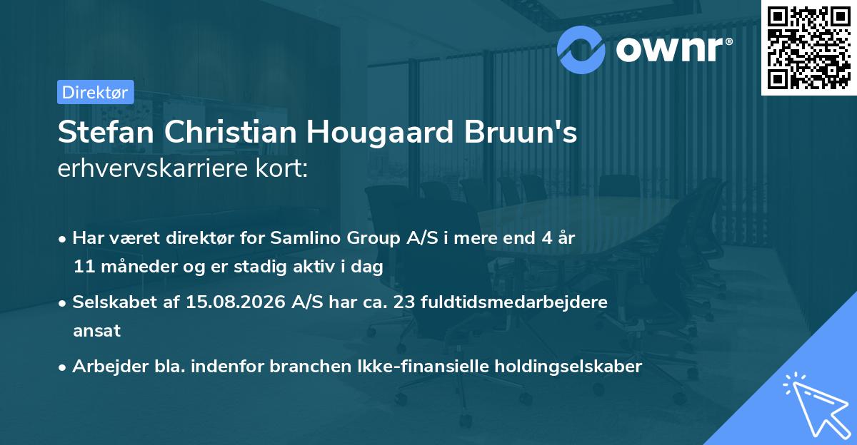 Stefan Christian Hougaard Bruun's erhvervskarriere kort