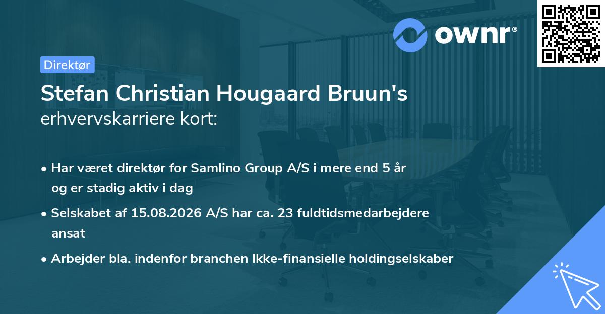 Stefan Christian Hougaard Bruun's erhvervskarriere kort