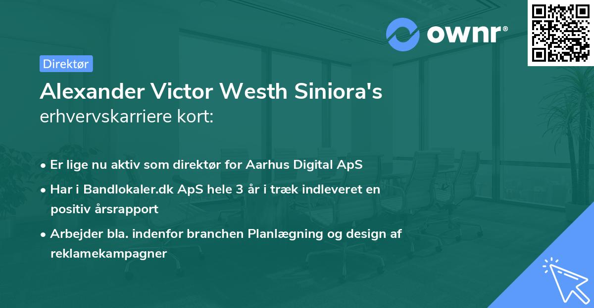 Alexander Victor Westh Siniora's erhvervskarriere kort