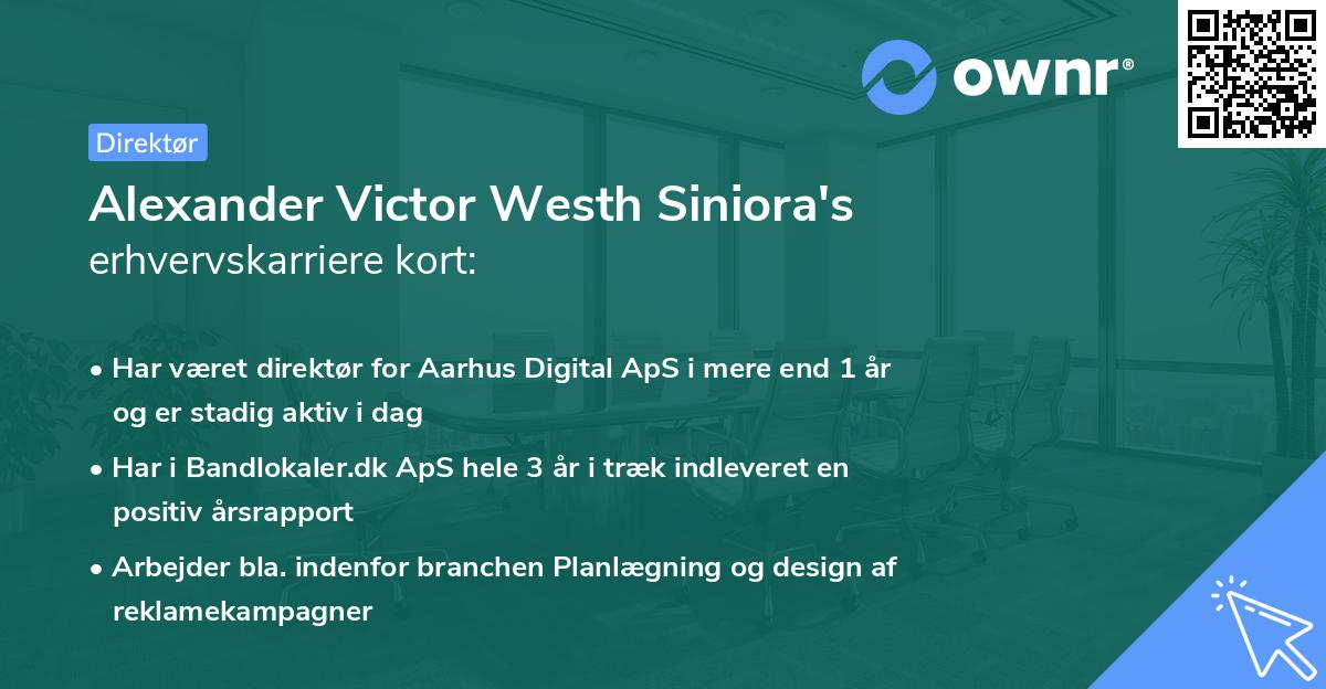 Alexander Victor Westh Siniora's erhvervskarriere kort