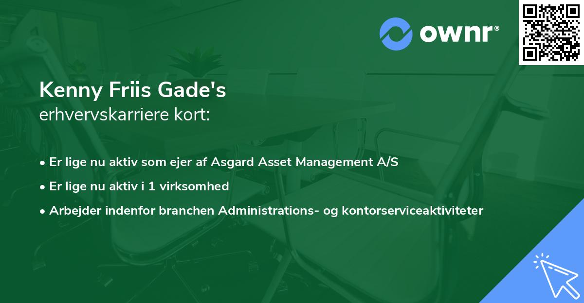 Kenny Friis Gade's erhvervskarriere kort