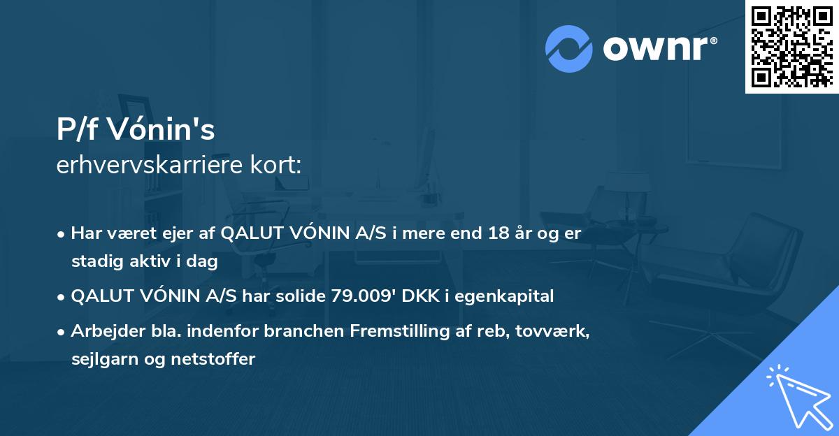 P/f Vónin's erhvervskarriere kort