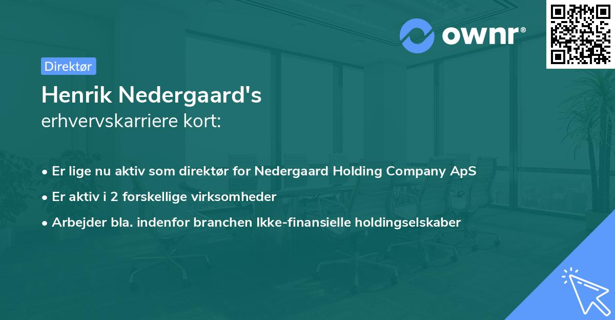 Henrik Nedergaard's erhvervskarriere kort