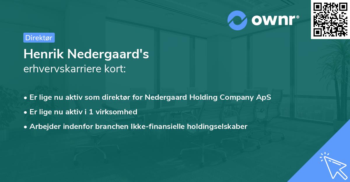 Henrik Nedergaard's erhvervskarriere kort