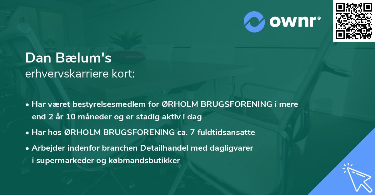 Dan Bælum's erhvervskarriere kort