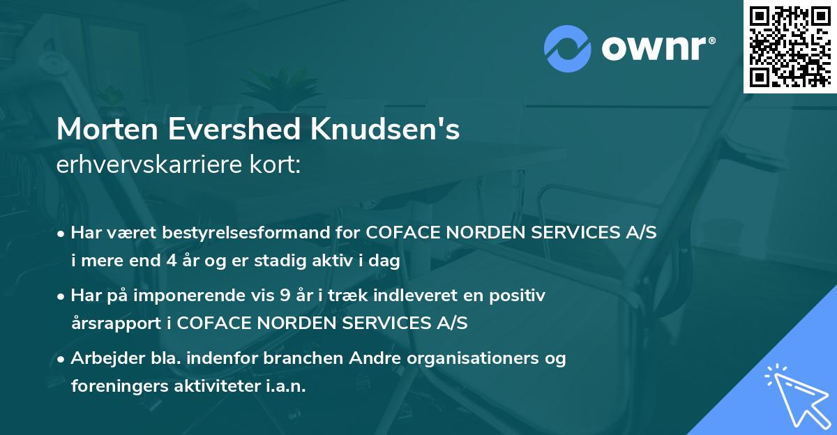 Morten Evershed Knudsen's erhvervskarriere kort