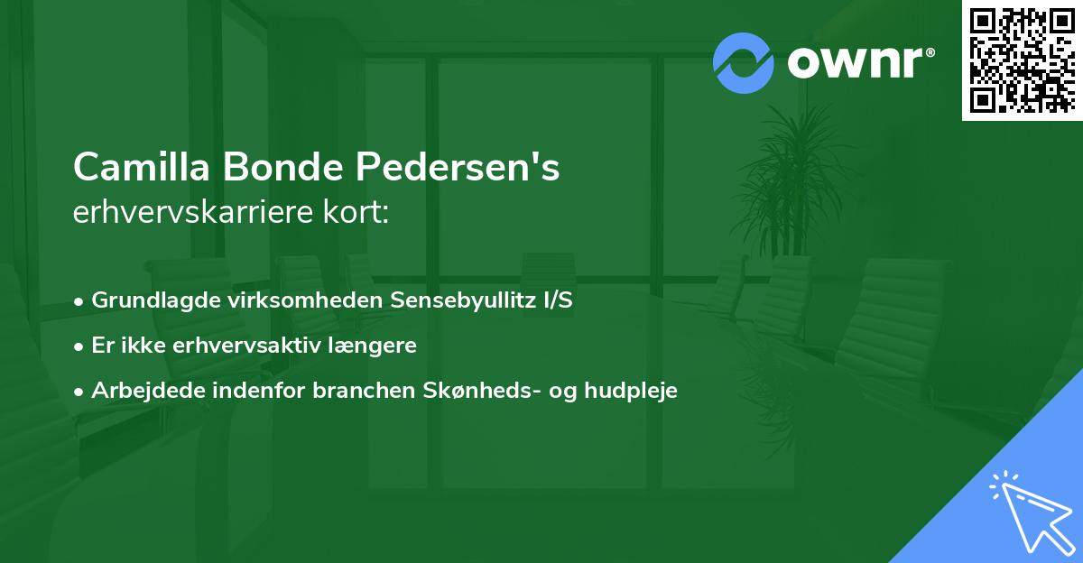 Camilla Bonde Pedersen's erhvervskarriere kort