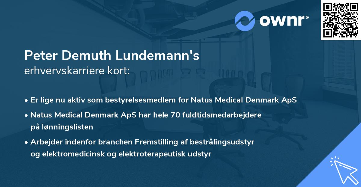Peter Demuth Lundemann's erhvervskarriere kort