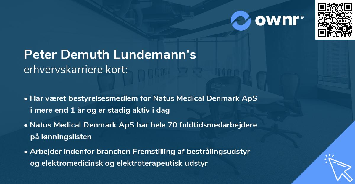 Peter Demuth Lundemann's erhvervskarriere kort