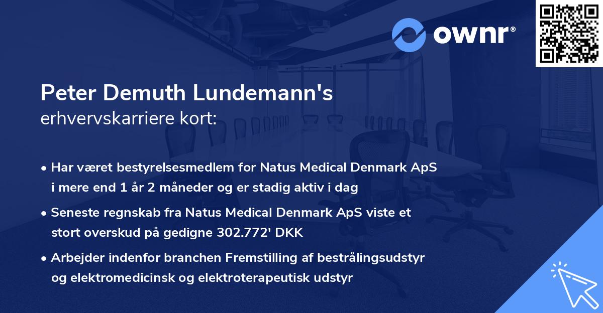 Peter Demuth Lundemann's erhvervskarriere kort