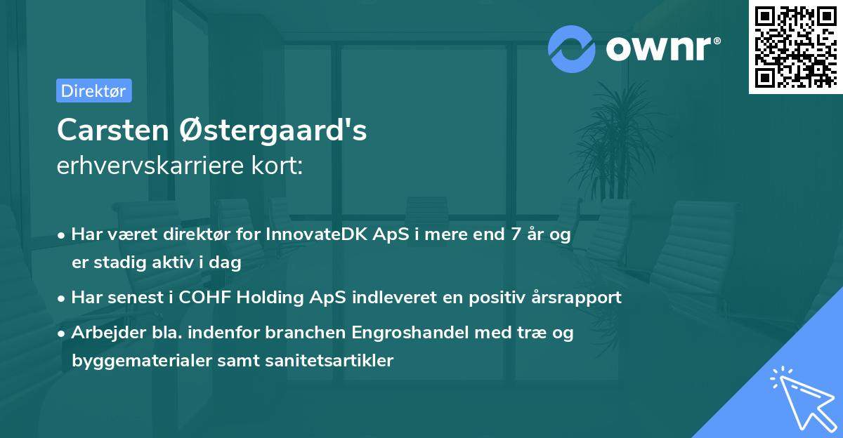 Carsten Østergaard's erhvervskarriere kort