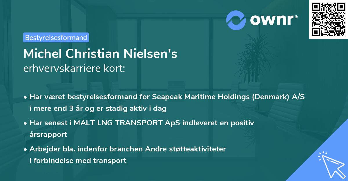 Michel Christian Nielsen's erhvervskarriere kort