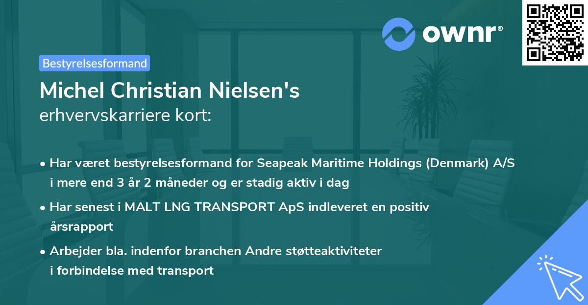 Michel Christian Nielsen's erhvervskarriere kort
