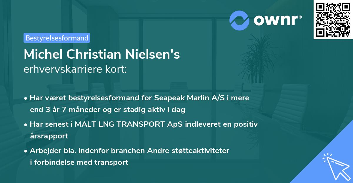 Michel Christian Nielsen's erhvervskarriere kort
