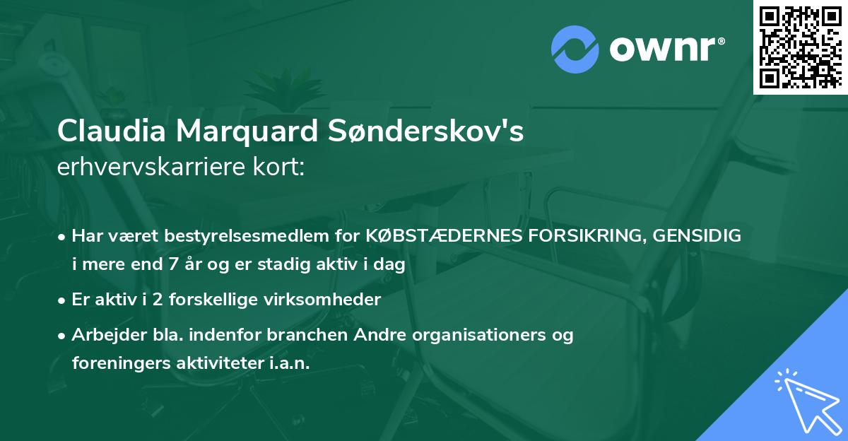 Claudia Marquard Sønderskov's erhvervskarriere kort