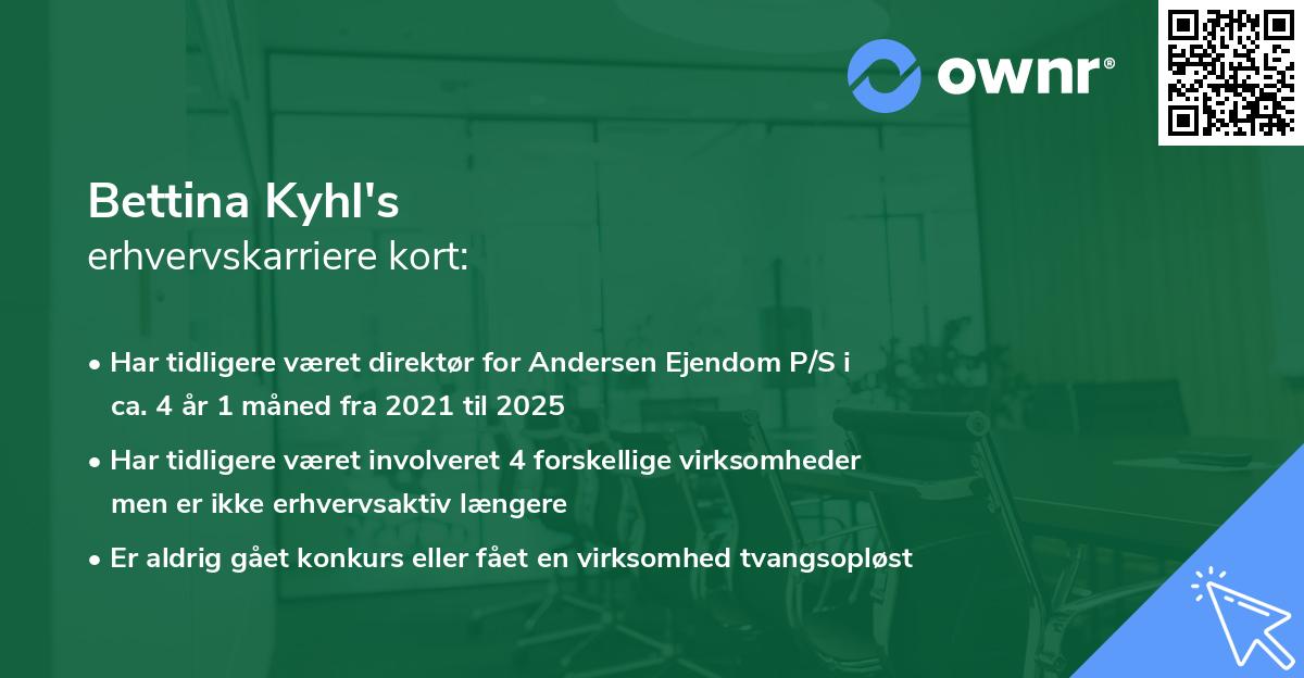 Bettina Kyhl's erhvervskarriere kort