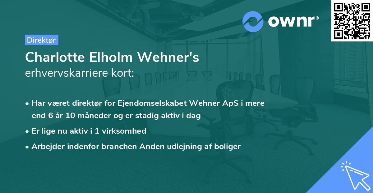Charlotte Elholm Wehner's erhvervskarriere kort