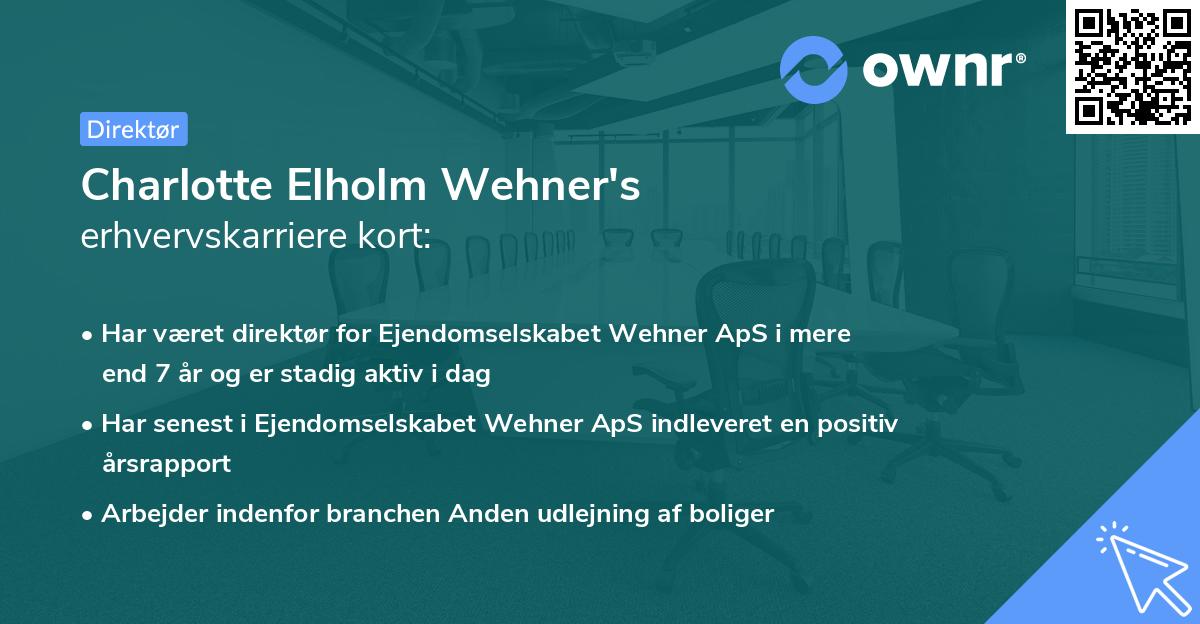 Charlotte Elholm Wehner's erhvervskarriere kort