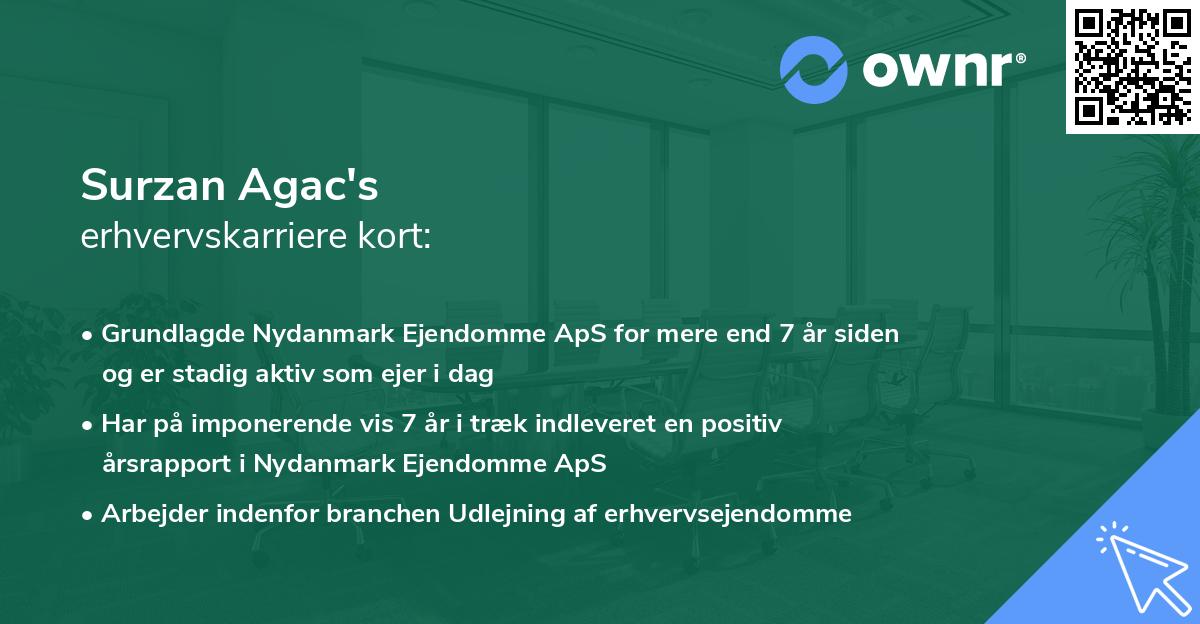 Surzan Agac's erhvervskarriere kort