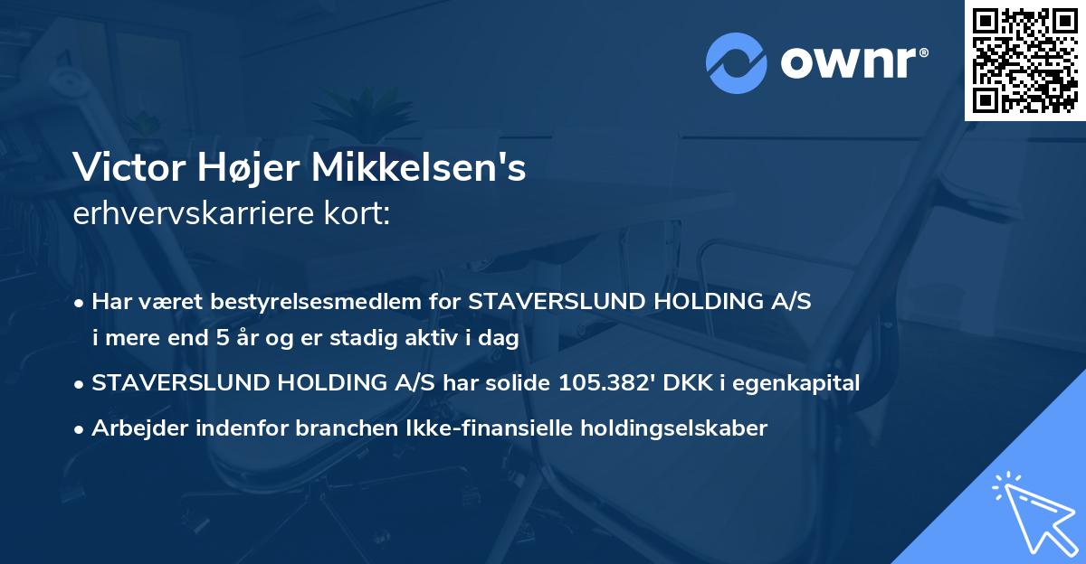 Victor Højer Mikkelsen's erhvervskarriere kort