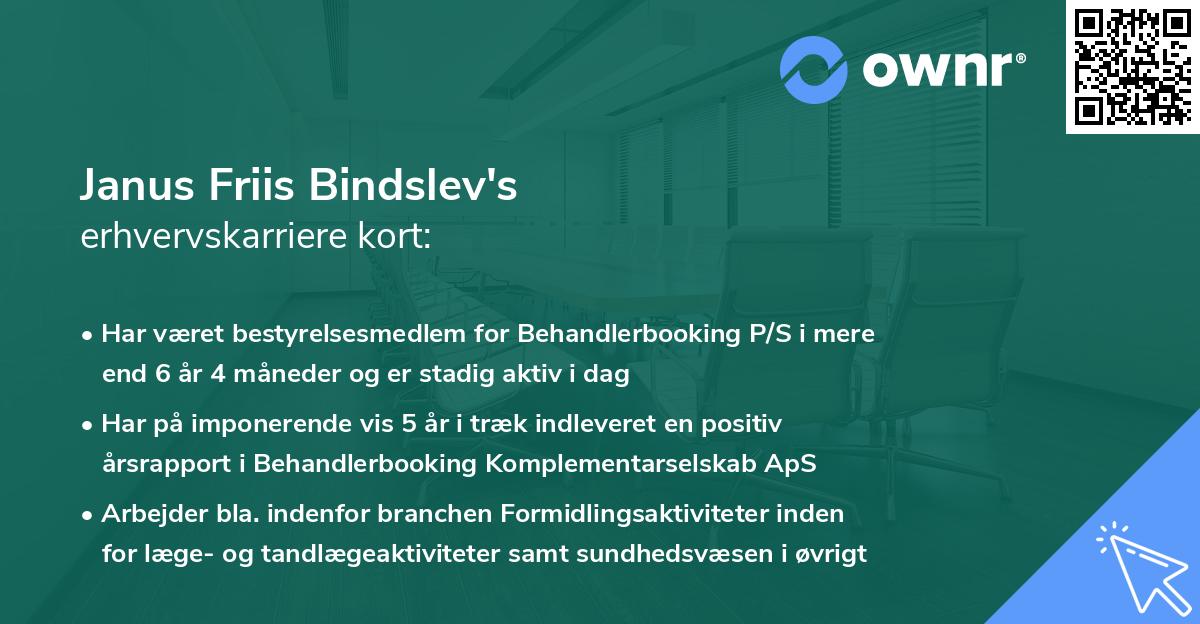 Janus Friis Bindslev's erhvervskarriere kort
